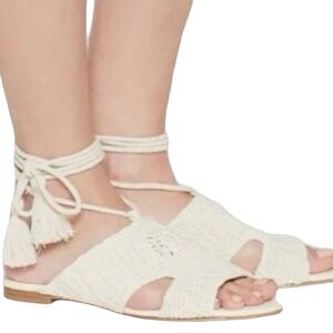 JOIE Tassle Ankle Wrap Sandal